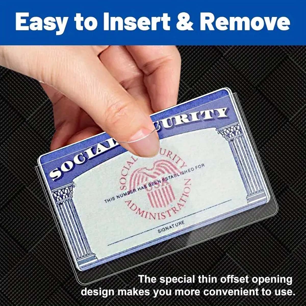 Card Sleeves Protector - 6/12Pcs PVC Social Security Card Protector