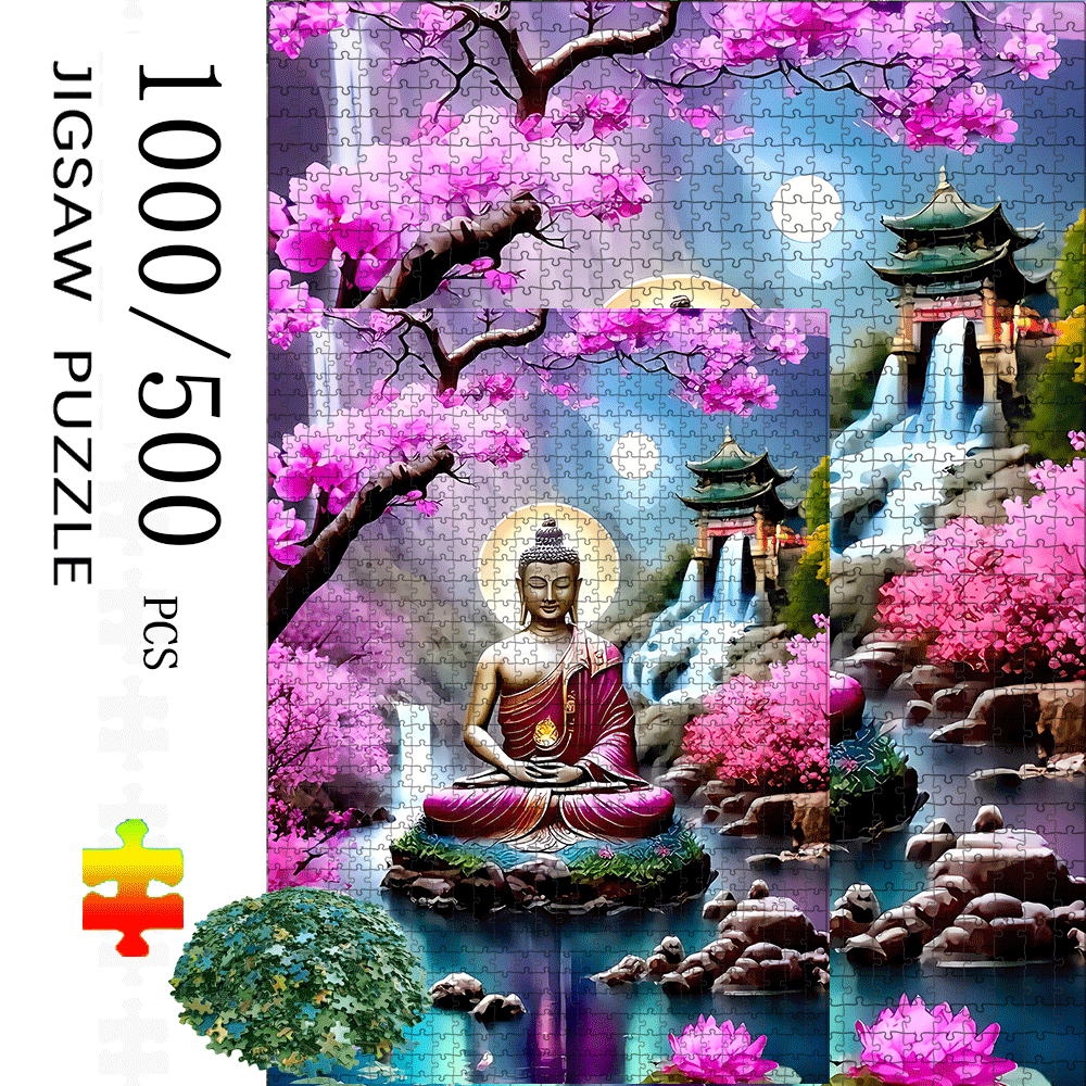 Board Game Zen - 1000/500pcs Zen Jigsaw Puzzle with Buddha,