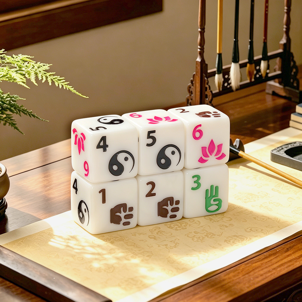 Board Game Zen - 6pcs Zen-themed polyhedral dice set-Dungeons and
