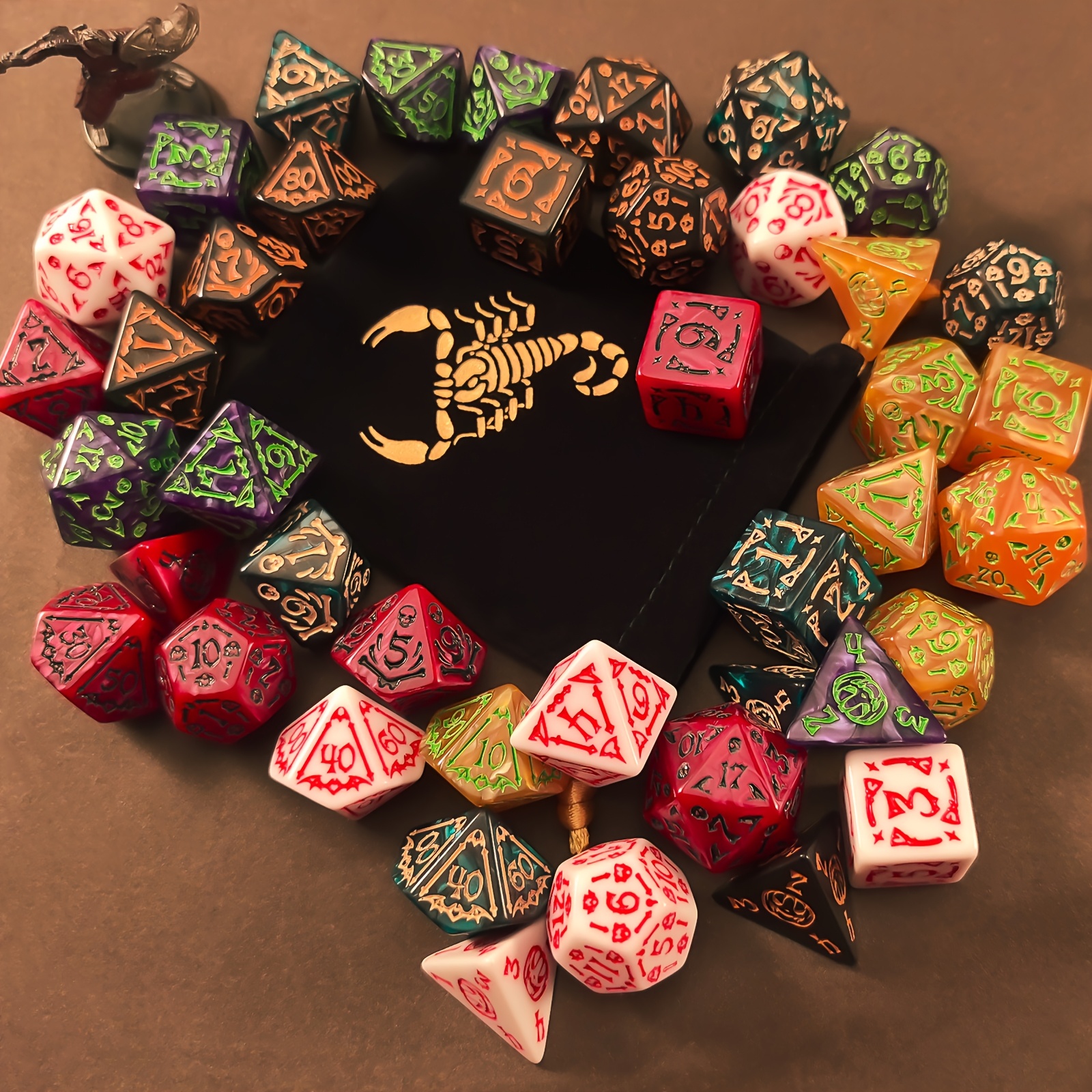 Board Game Pandemic - DND Dice Set -7pc Halloween Polyhedral