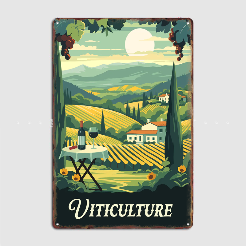 Board Game Viticulture - Viticulture Board Game Inspired Poster Metal