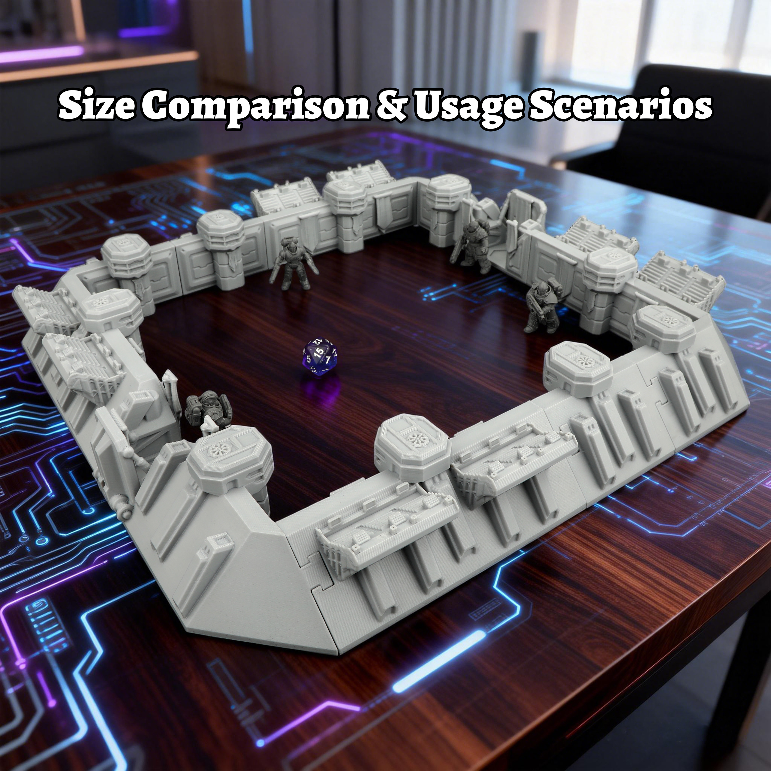 Board Game Dune - Sci-Fi Arena Terrain Set - Grey