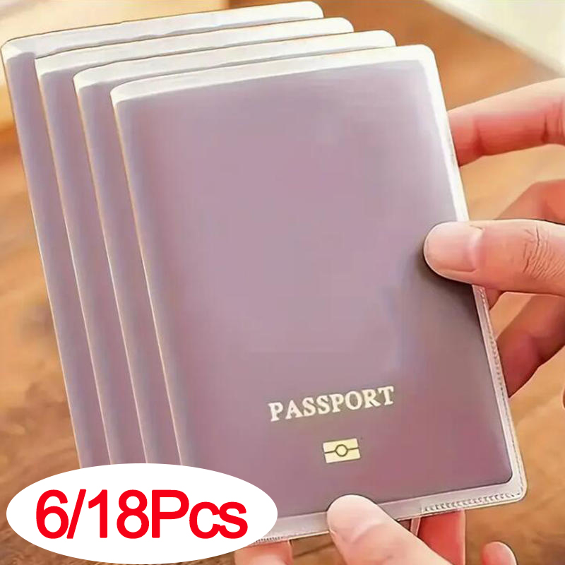 Card Sleeves Protector - 6/18Pcs Transparent Frosted Passport Cover With