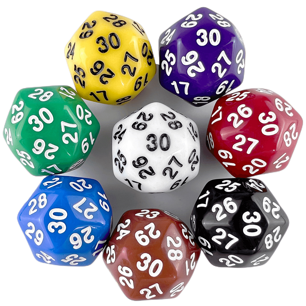 Board Game Pandemic - 1pc D30 Dice Solid Color Polyhedral