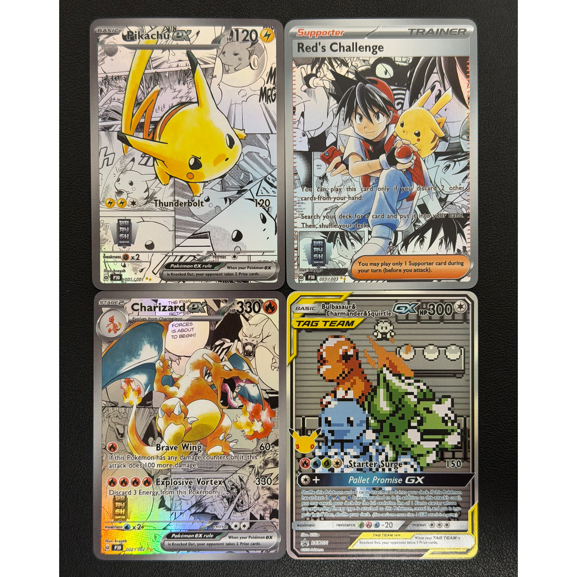 Board Game Quiz - 4Pcs/set Self Made Ptcg Pika Charizard