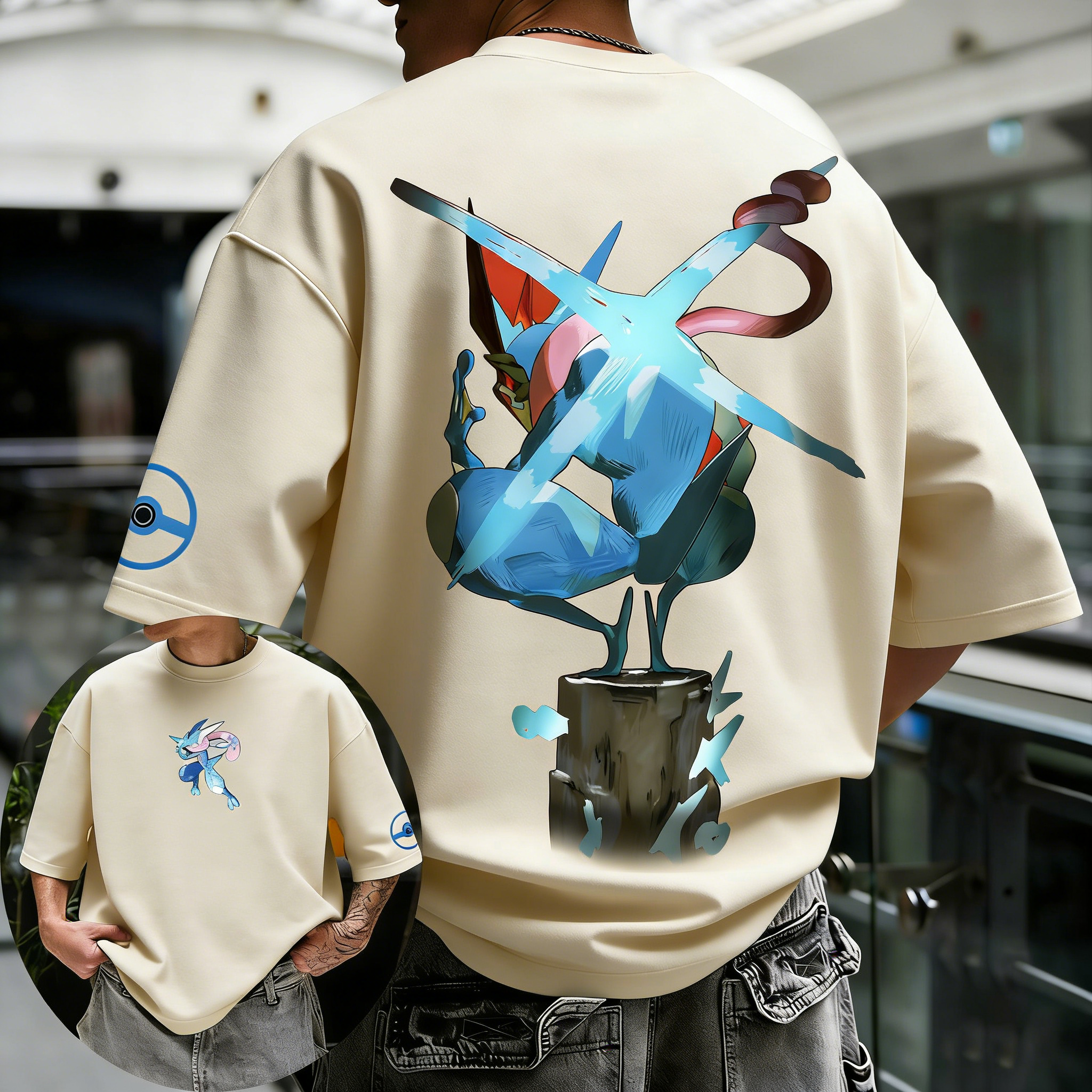 Card Sleeves Protector - Pokémon Anime Greninja Printed Cotton T-shirt