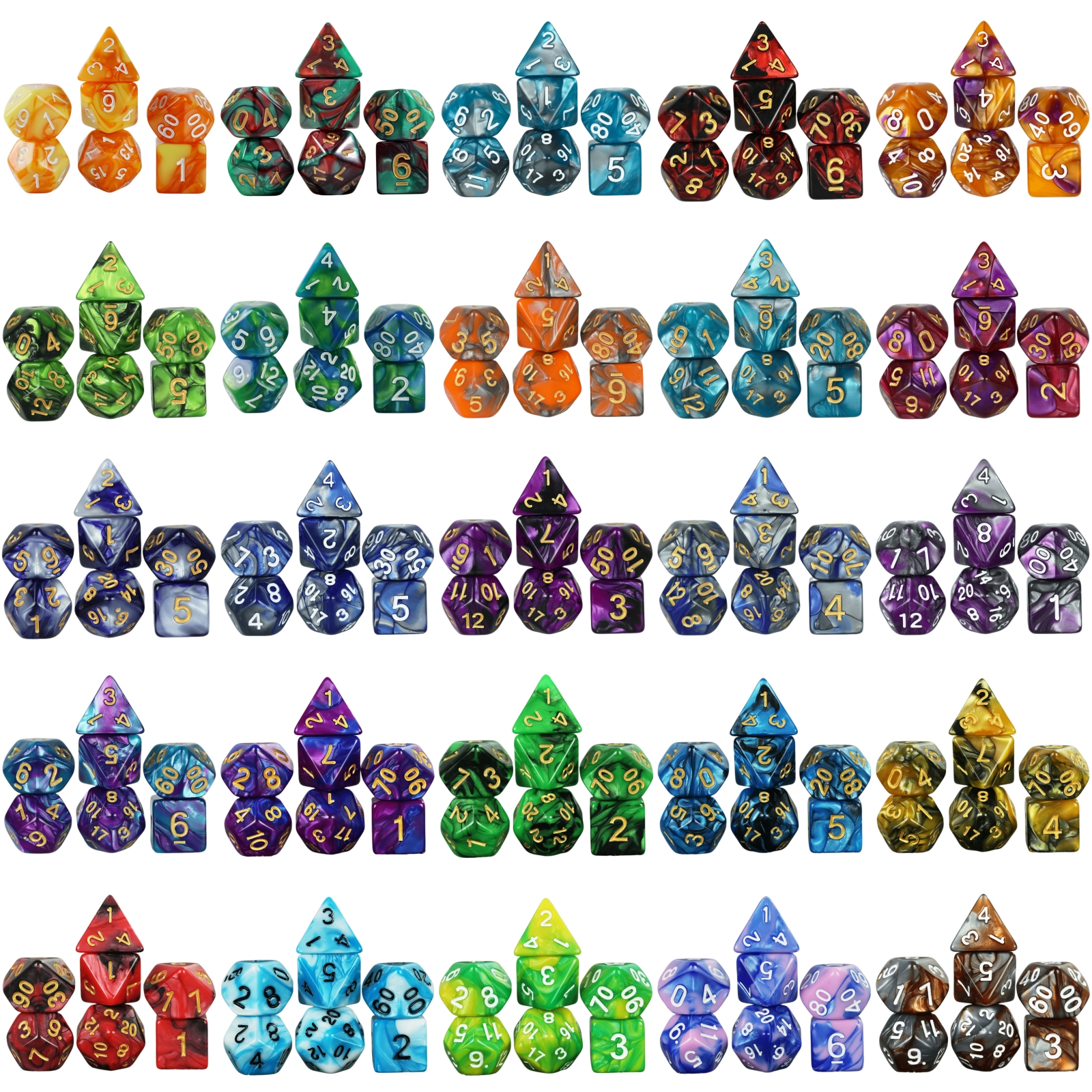 Board Game Pandemic - 7pcs DND Dice Mixing Color Polyhedral