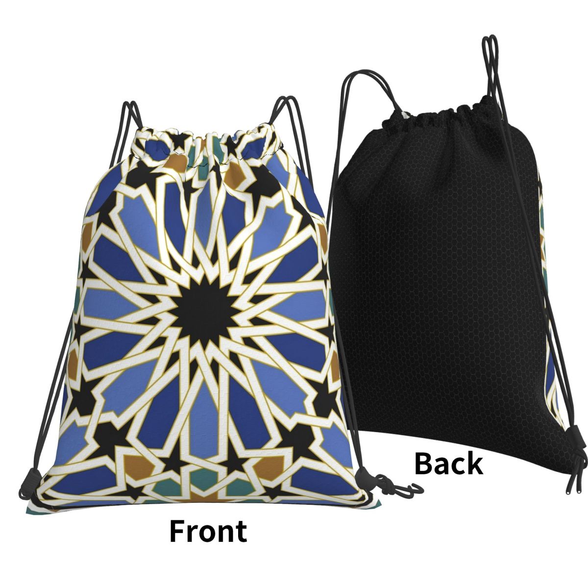 Arabic Tile I Backpacks Multi- – Tile Bag Drawstring Bewertung und Preis