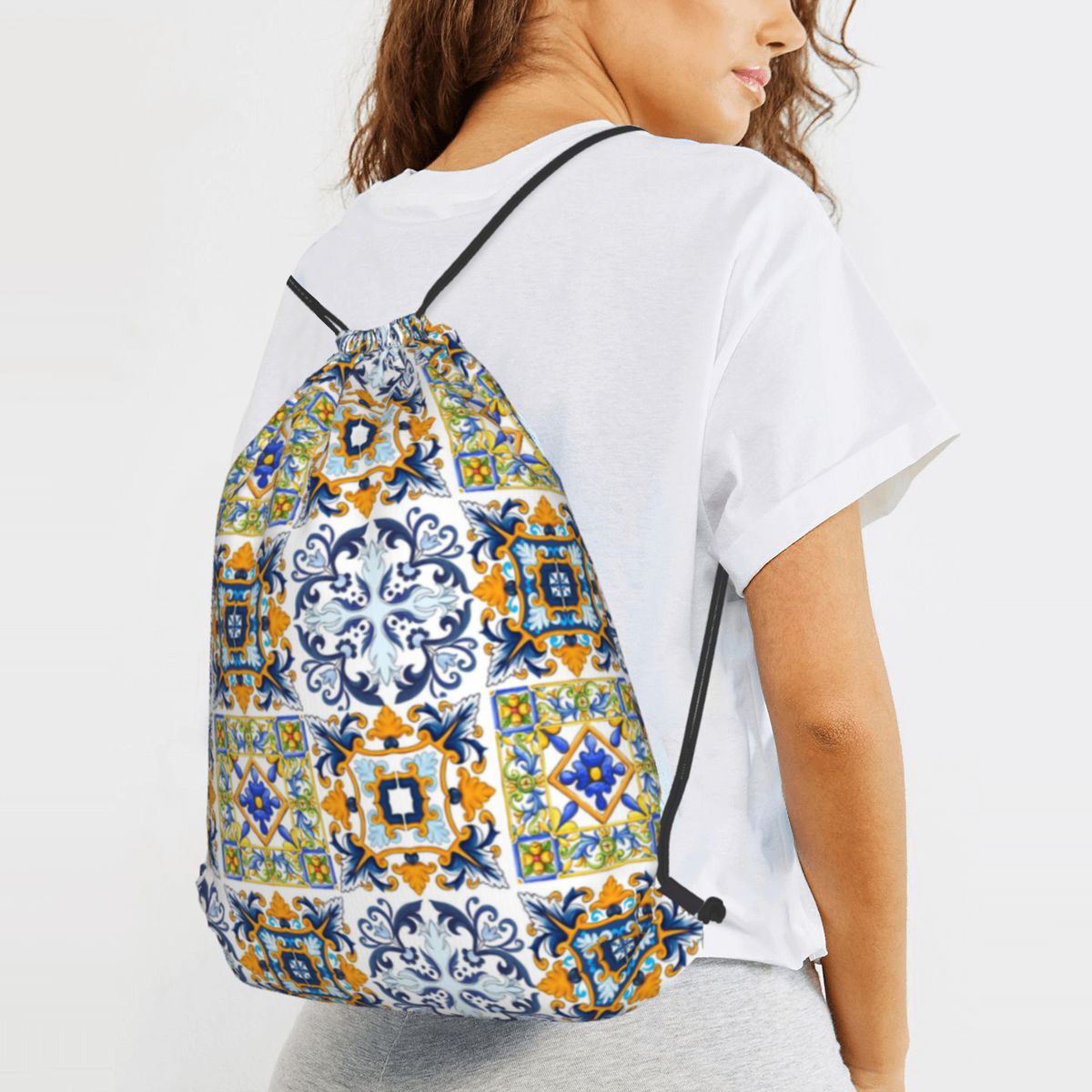 Copy Of Sicilian Tiles,mediter – Tile Bag Drawstring Bewertung und Preis