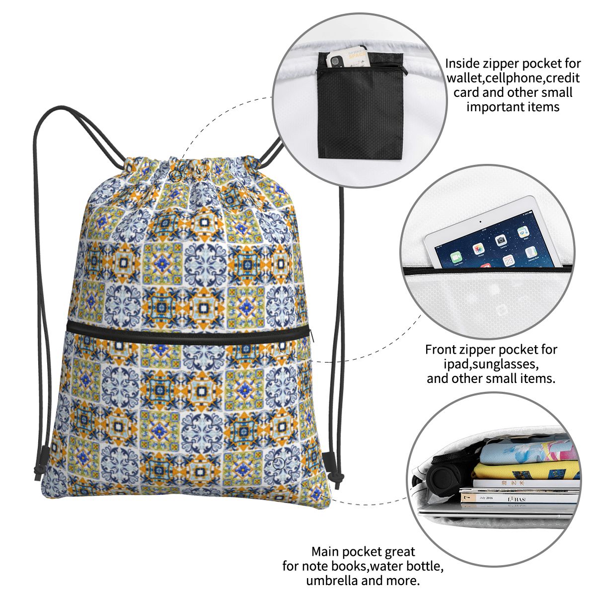 Copy Of Sicilian Tiles,mediter – Tile Bag Drawstring Bewertung und Preis