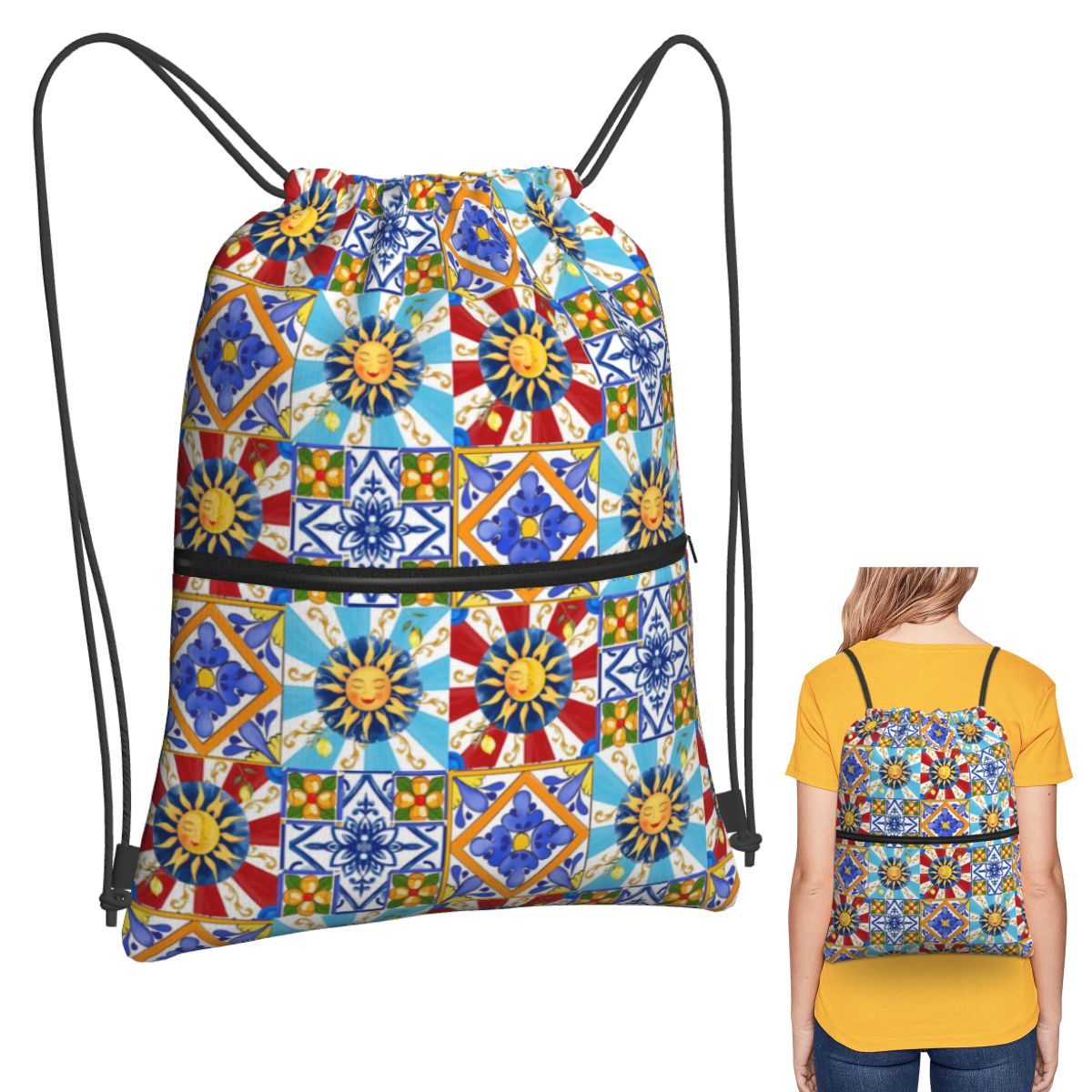 Sicilian Tiles,sun,half Moon,m – Tile Bag Drawstring Bewertung und Preis