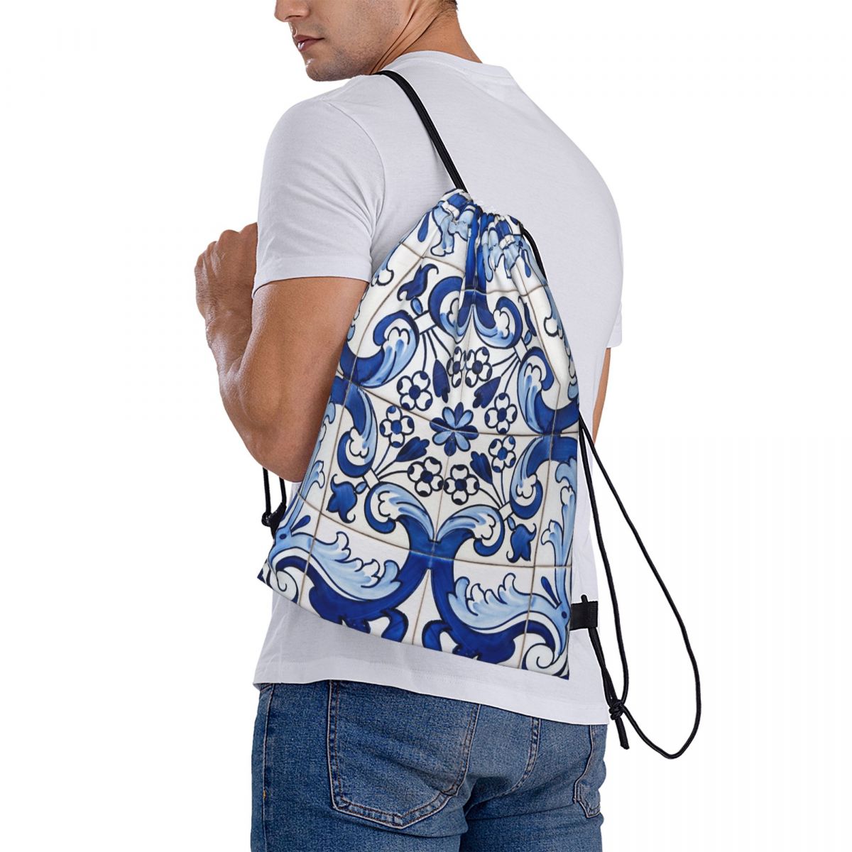 Antique Classic Lisbon Blue Az – Tile Bag Drawstring Bewertung und Preis