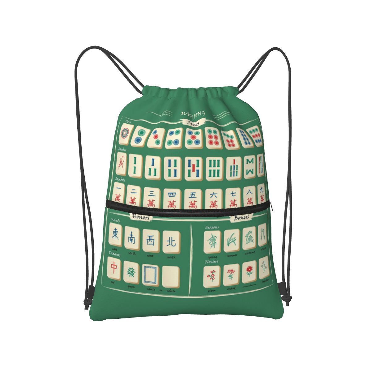 Mahjong Tile Pattern Backpacks – Tile Bag Drawstring Bewertung und Preis