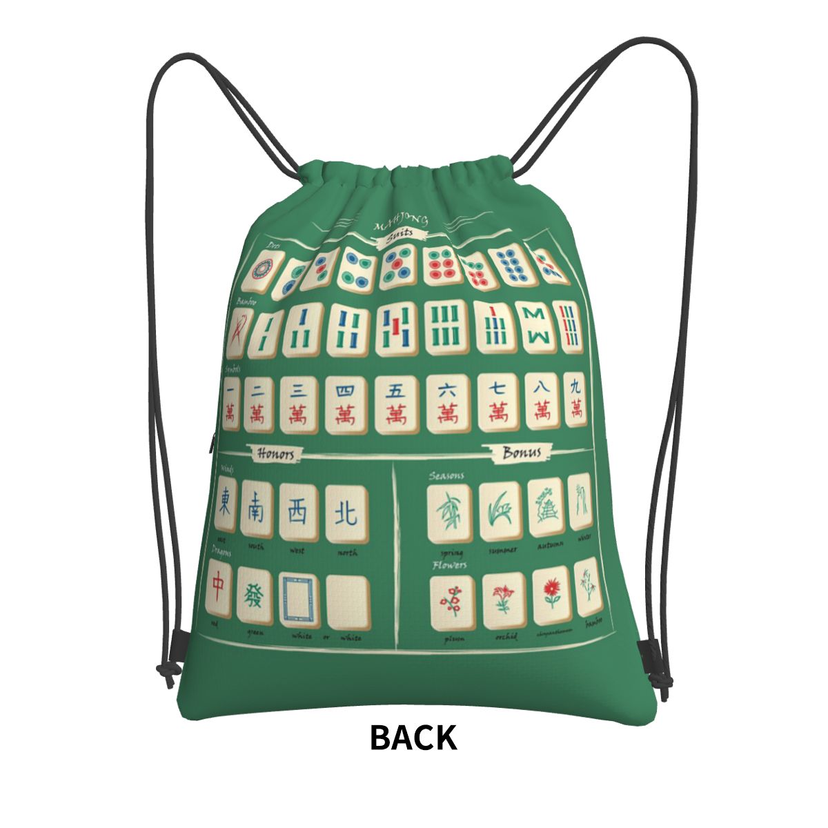 Mahjong Tile Pattern Backpacks – Tile Bag Drawstring Bewertung und Preis