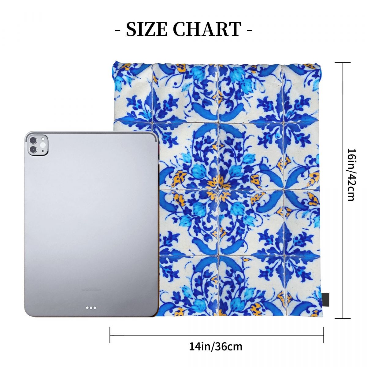 Portuguese Tile Decor Azulejo  – Tile Bag Drawstring Bewertung und Preis